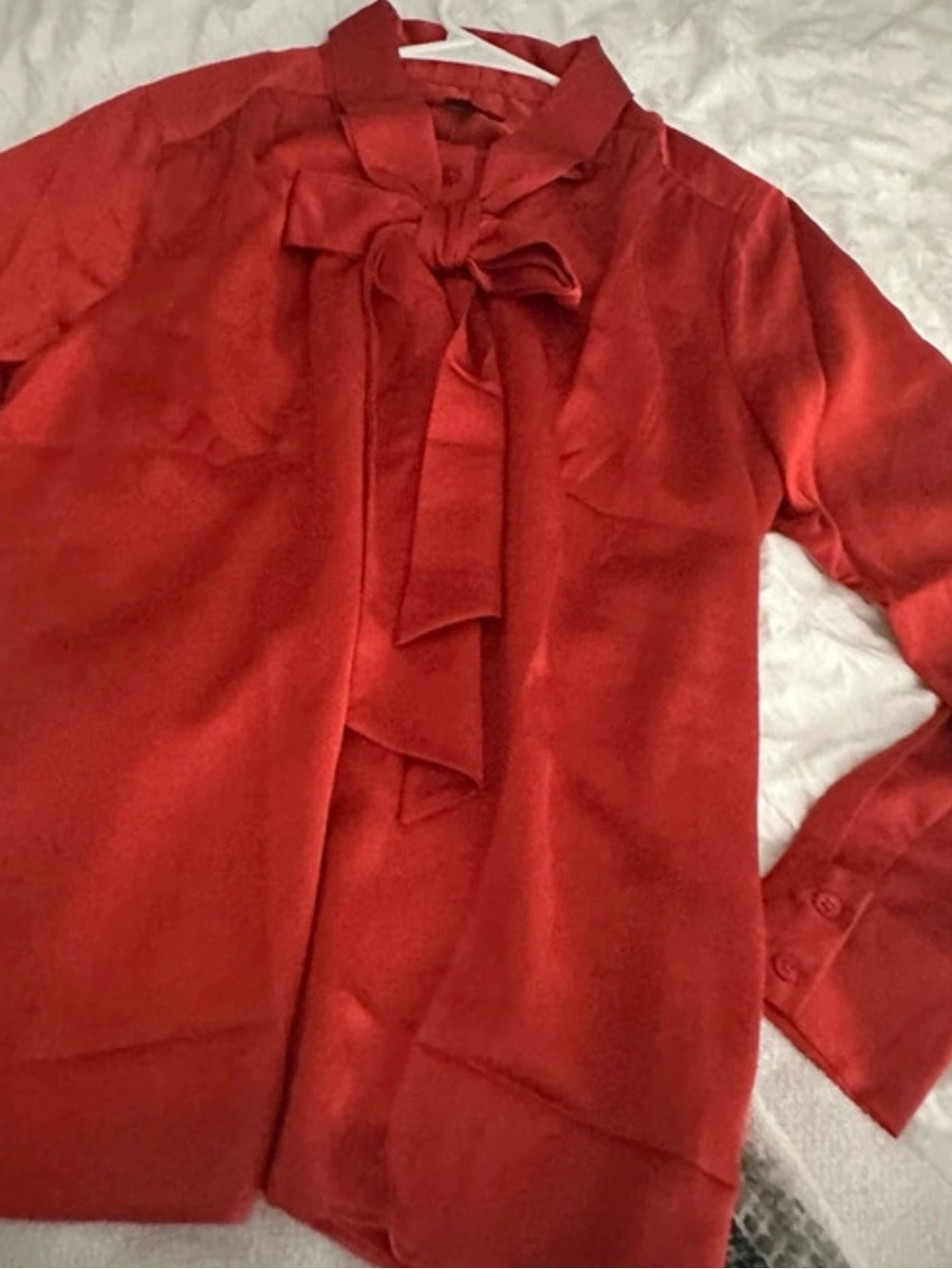 Ann Taylor Scarlet Tie-Neck Blouse